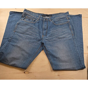 Rocawear Jeans Mens 34x32 Blue Classic Fit Straight Leg Medium Wash Denim Logo